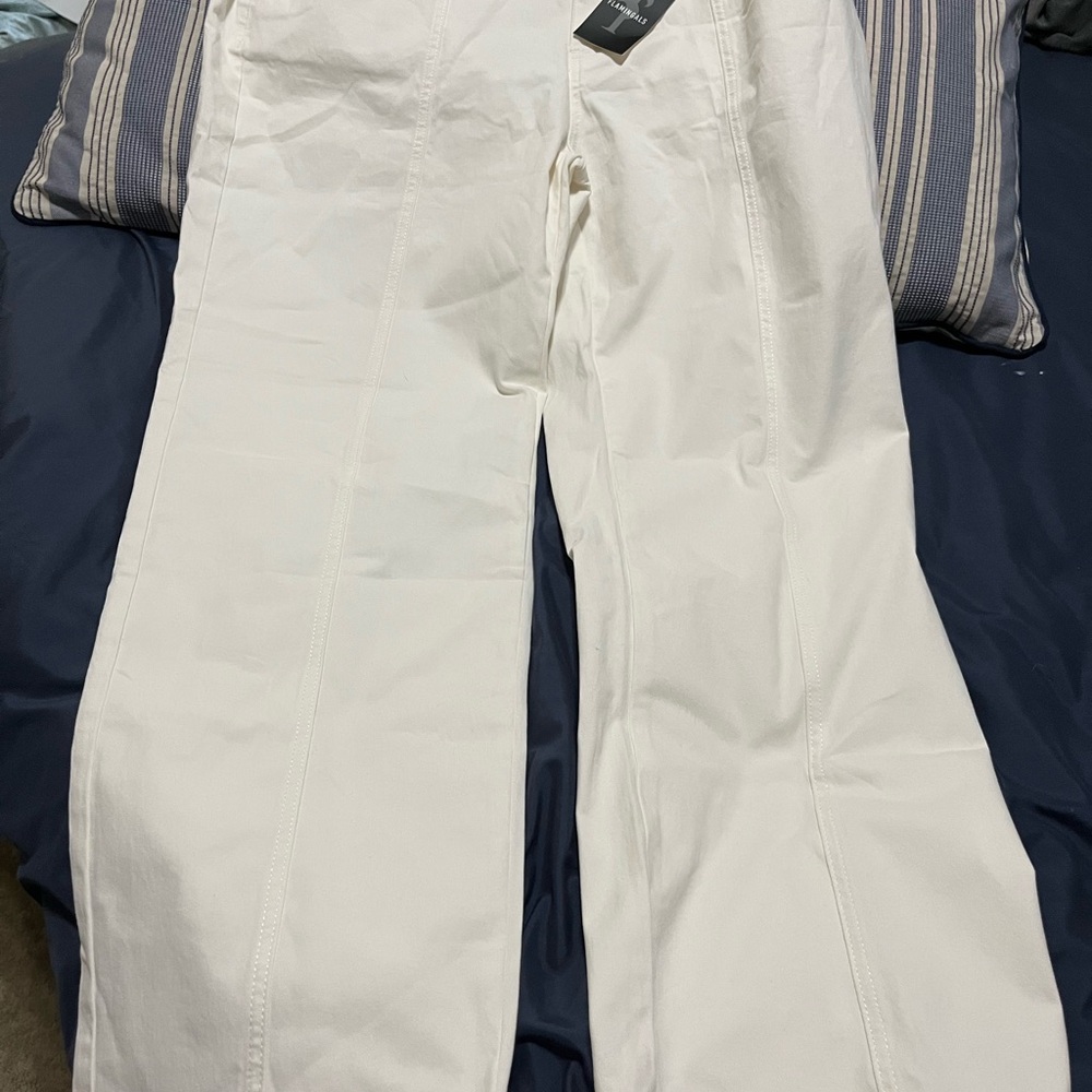 Flamengals Wide Leg White Women's Pants — Classic Clean look 3x dream jeans
